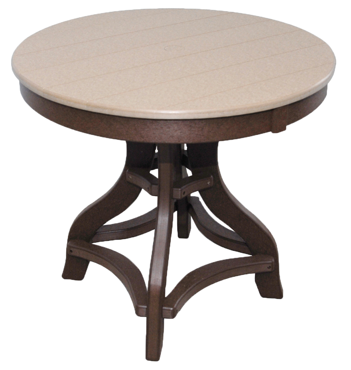 recycled poly round tables amish built