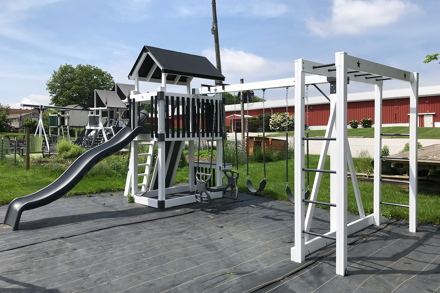 handcrafted star swing set lancaster county amish built