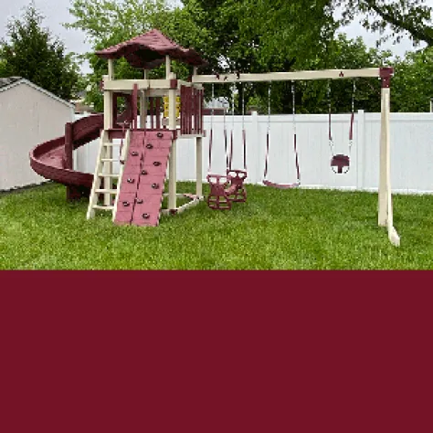 5x5 Tower Deluxe with Rockwall, Single Beam and 5' Spiral Slide