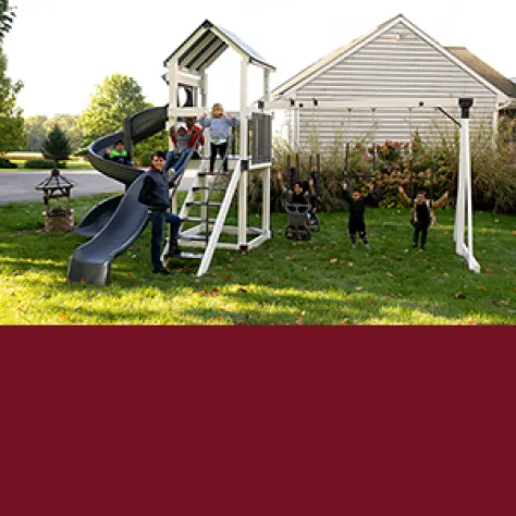 5x5 Tower with Single Beam and 7' Spiral Slide