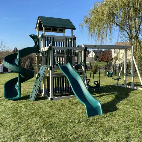 6x8 Triple Tower Star Quality Vinyl Swing Sets Amish Lancaster County