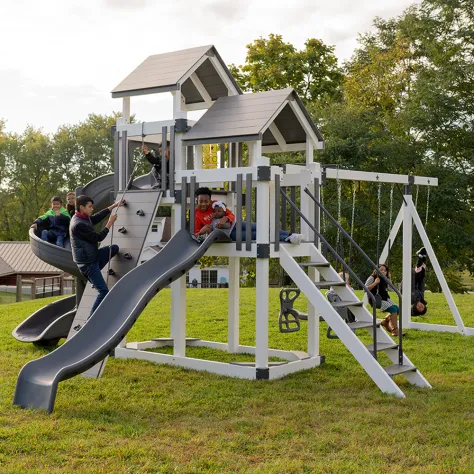 4x8 Dbl Tower Star Quality Vinyl Swing Sets Amish Lancaster County