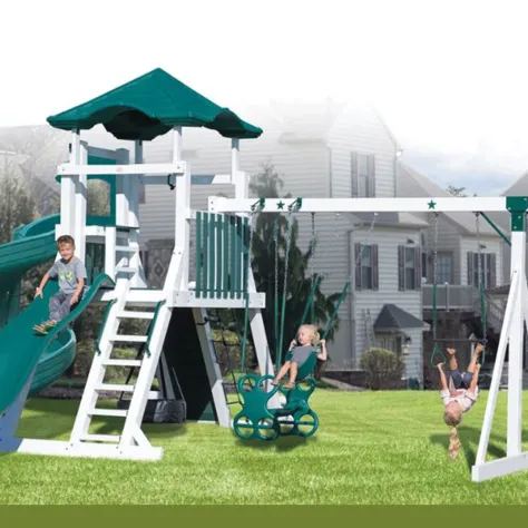5x5 Mtn Climb w/ 7' Spiral Star Quality Vinyl Swing Sets Amish Lancaster County