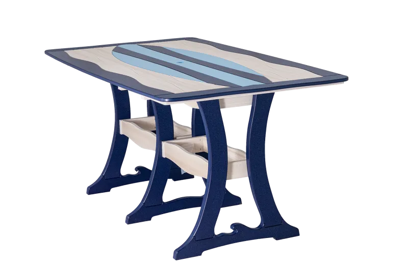42x72" wave surfboard table counter height