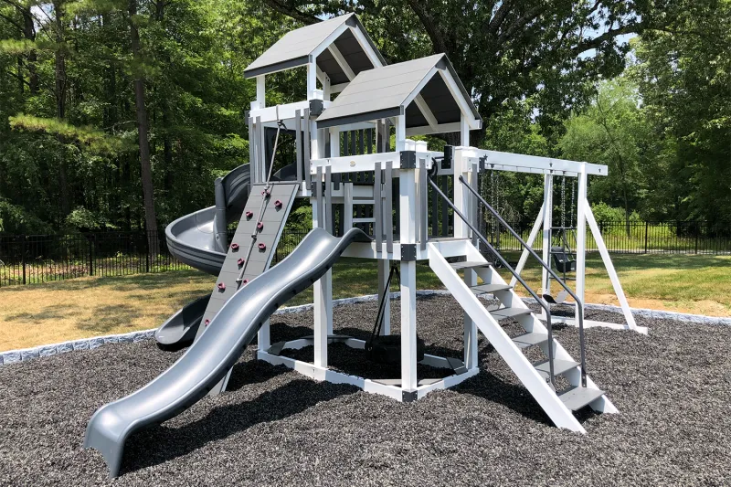 4x8 Dbl Tower Deluxe Star Quality Vinyl Swing Sets Amish Lancaster County