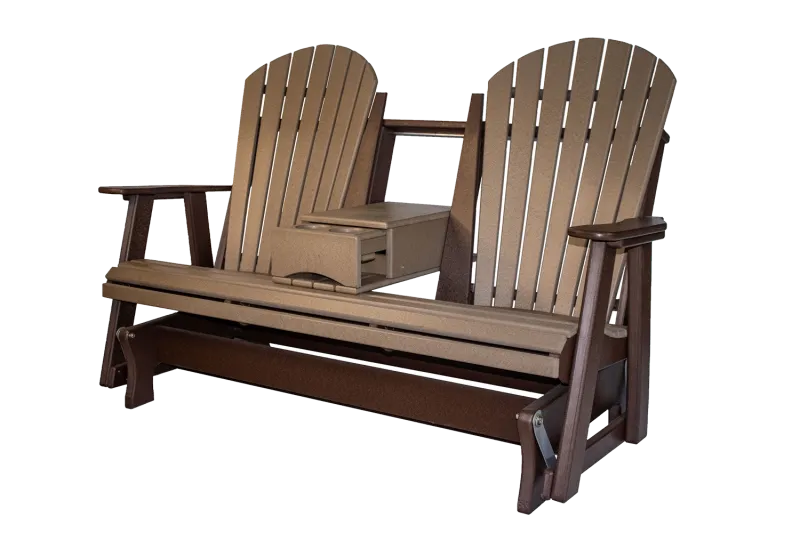 ComfyBack 5' Glider with Console handcrafted amish made